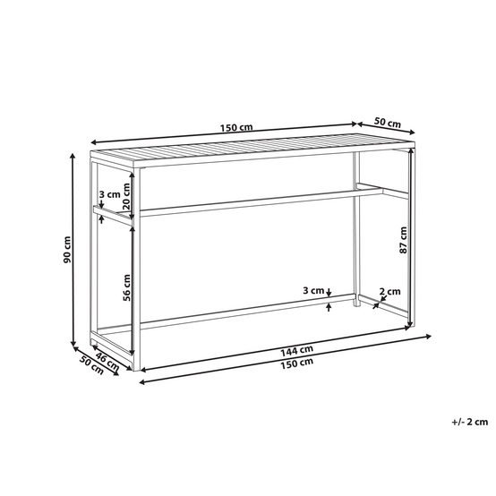 Beliani - Table de repas, 2 Personnes Acier Vert clair AVETRANA - 50x150x90- Beliani - Image 3