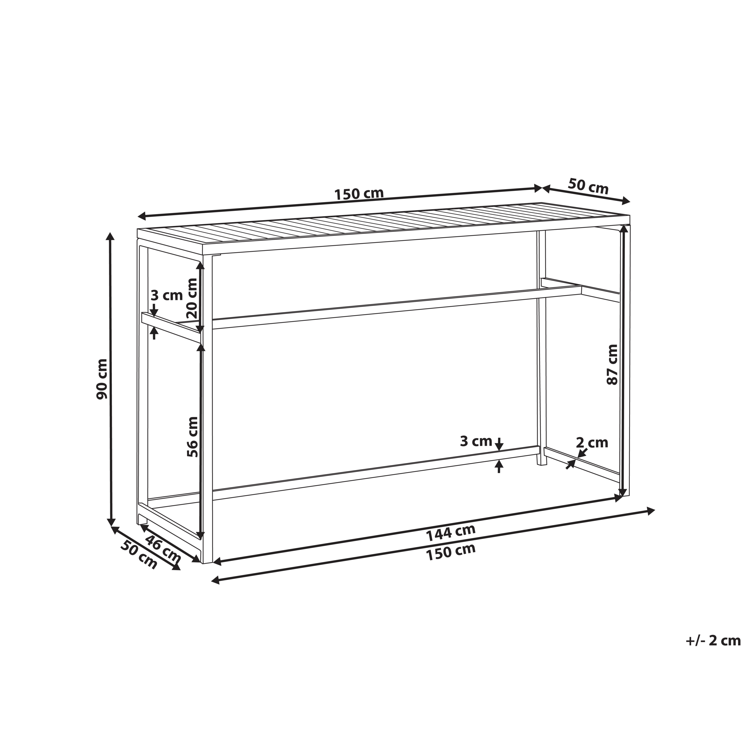 Beliani - Table de repas, 2 Personnes Acier Vert clair AVETRANA - 50x150x90- Beliani - Image 3