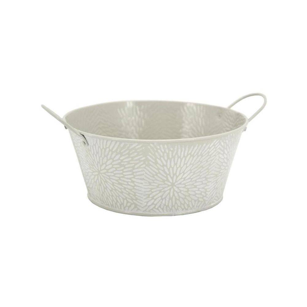 Aubry Gaspard - Corbeille ronde en métal laqué motif floral (Lot de 3) - Imagen 2