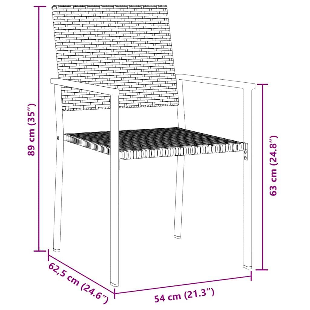 Salon de jardin 2 personnes résine tressée avec table en verre pour balcon et terrasse Noir – ComfortXL Outdoor Living - Image 8