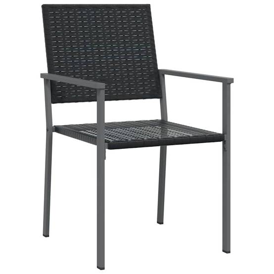 Salon de jardin 2 personnes résine tressée avec table en verre pour balcon et terrasse Noir – ComfortXL Outdoor Living - Image 6