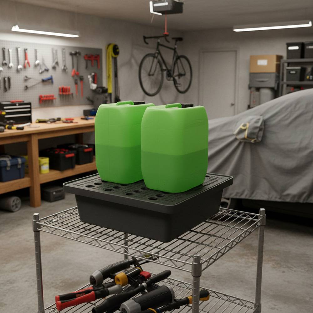 Bac de rétention 30l empilable avec caillebotis - plast'up rotomoulage - Imagen 4