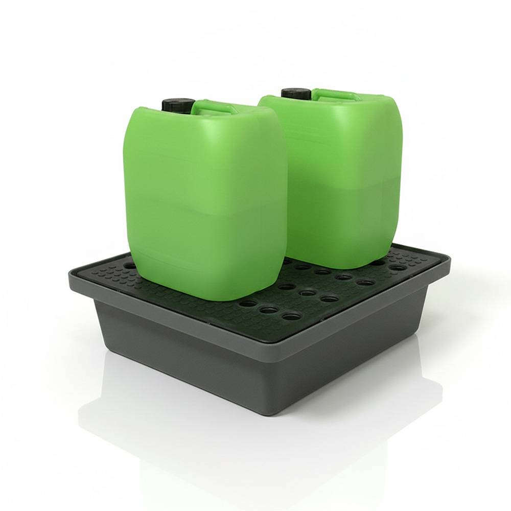 Bac de rétention 30l empilable avec caillebotis - plast'up rotomoulage - Imagen 1