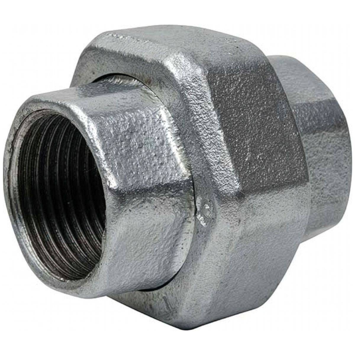 Raccord Union à Portée Conique Femelle-Femelle en Fonte Malléable Galvanisée - 1'' - Image 1