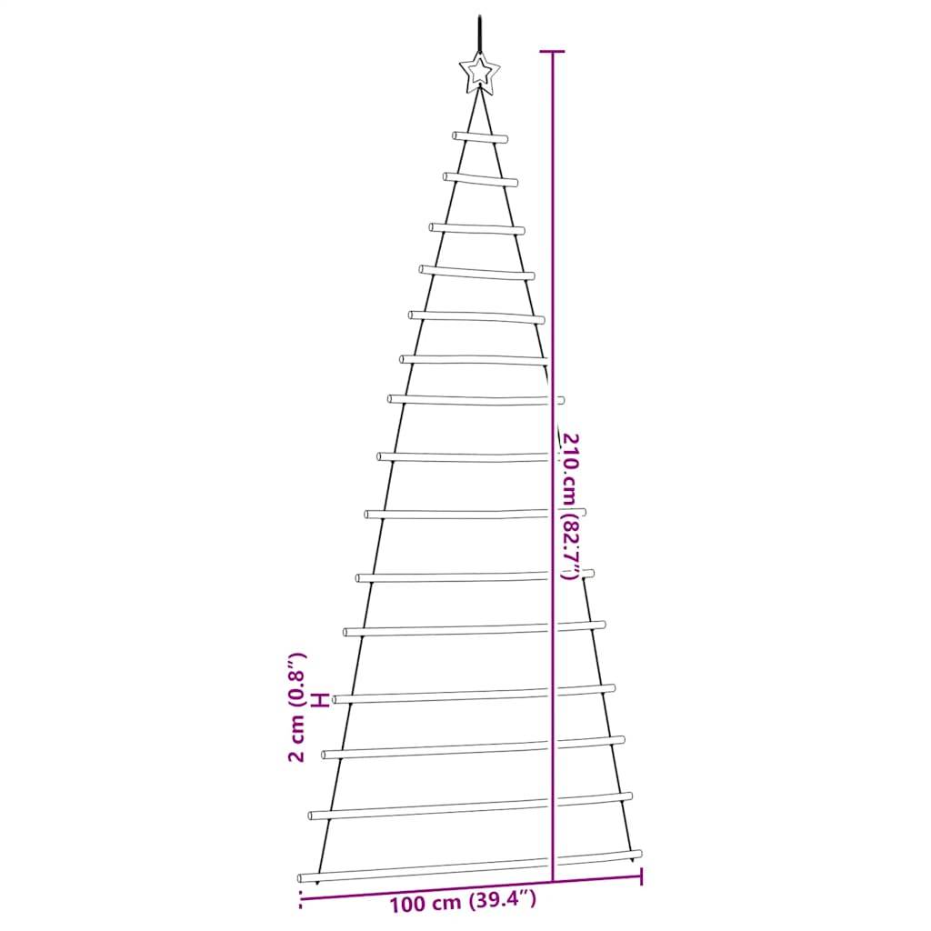 Très Grand Sapin Mural Suspendu en Bois Naturel Décoration Rustique 210 cm – ComfortXL Outdoor Living - Image 8