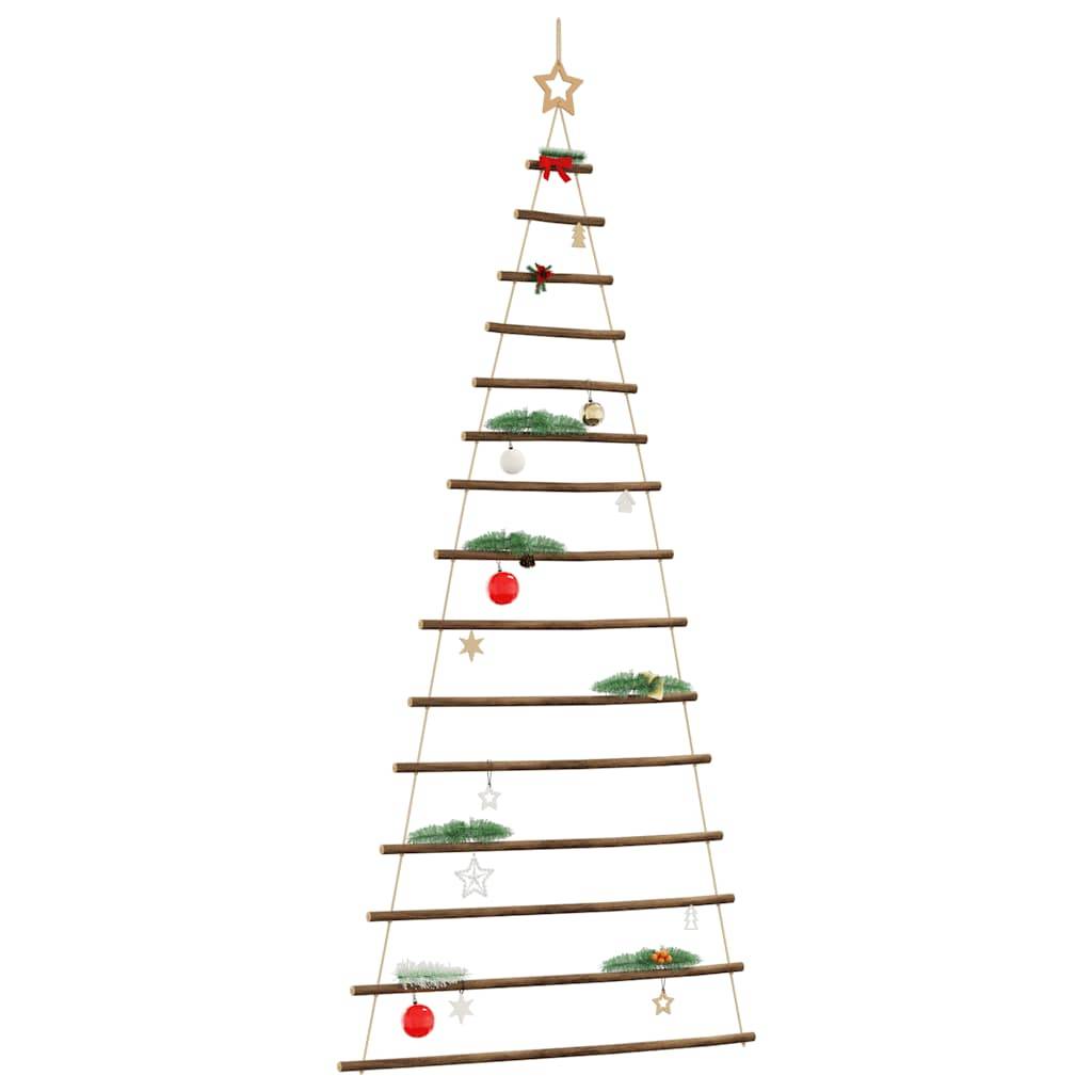 Très Grand Sapin Mural Suspendu en Bois Naturel Décoration Rustique 210 cm – ComfortXL Outdoor Living - Image 1