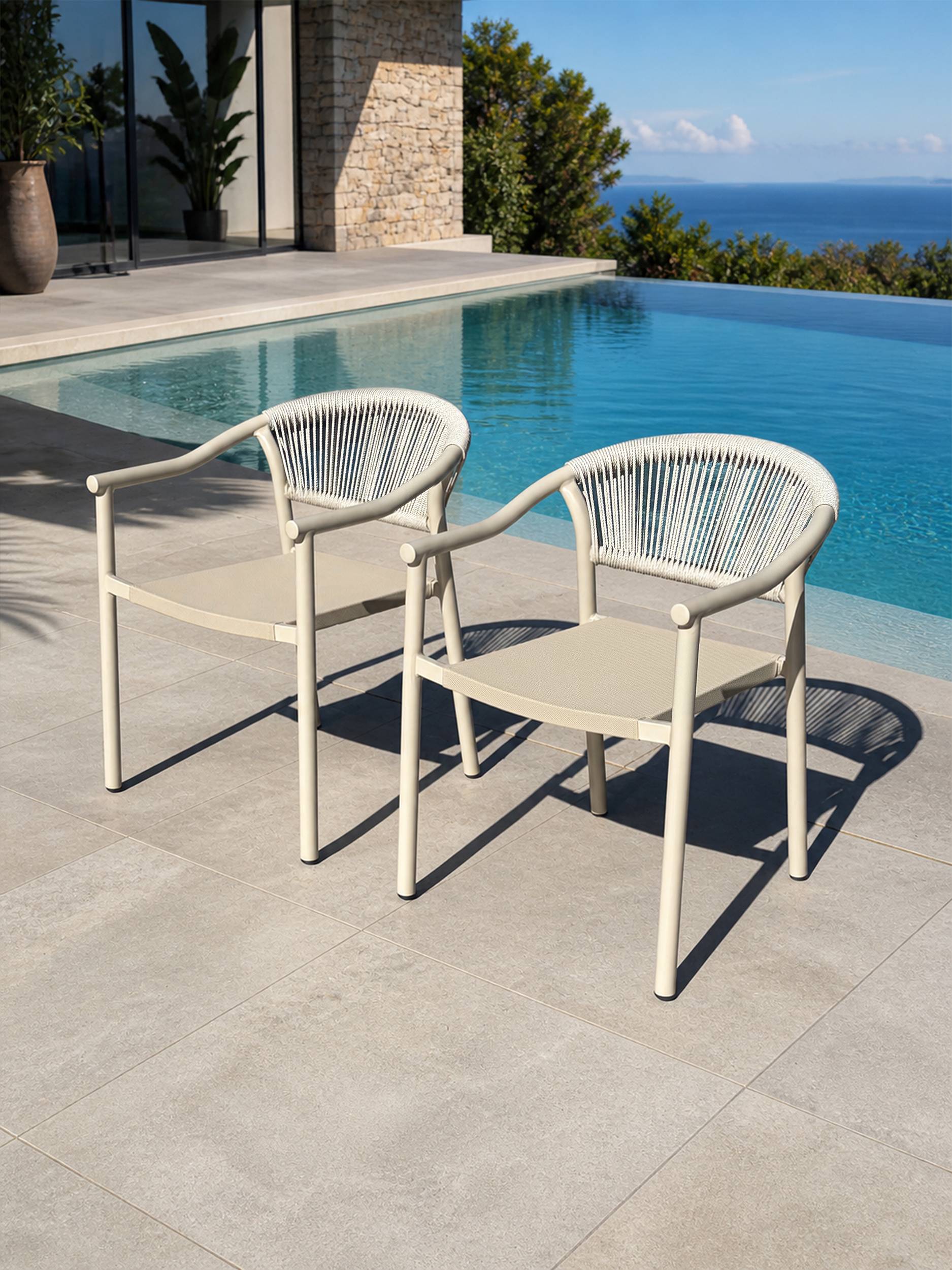 Dcb Garden - Lot de 2 fauteuils de jardin - Grège - SUMBA - Image 1