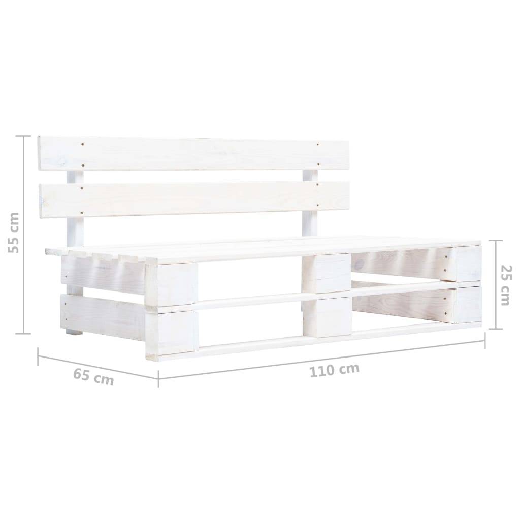 Vidaxl - Salon de jardin palette 6 pcs et coussins Pin imprégné de blanc vidaXL 3066933 - Image 3