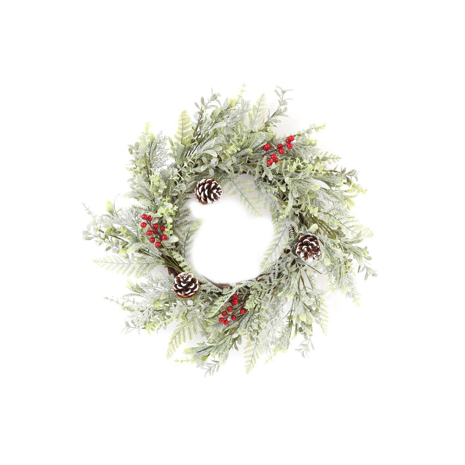 Sans Marque - Couronne de Noël design branche naturelle - Diam. 55 cm - Vert - Heart of the home