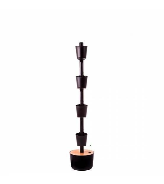 Jardinière verticale CitySens noire avec 4 pots et arrosage automatique digital - Image 2
