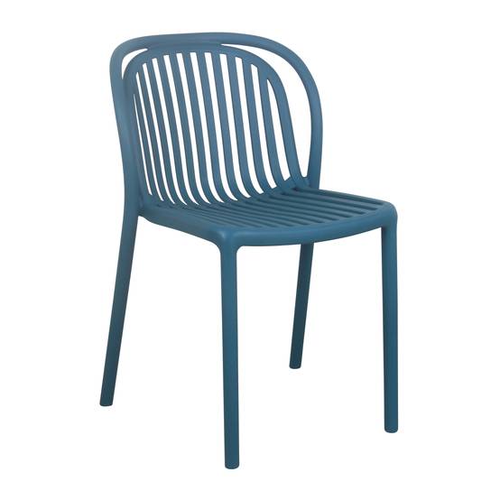 Oviala - Lot de 4 chaises de terrasse en plastique bleu canard Copenhague - Oviala - Imagen 2