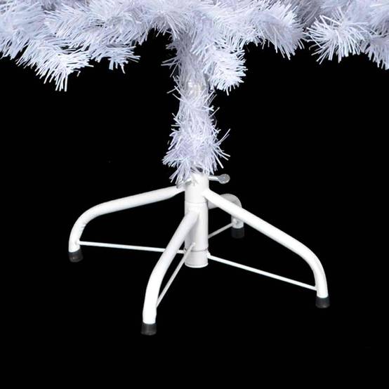 ComfortXL - Sapin de Noël artificiel blanc 150 cm pré-éclairé avec décorations – ComfortXL Outdoor Living - Image 4