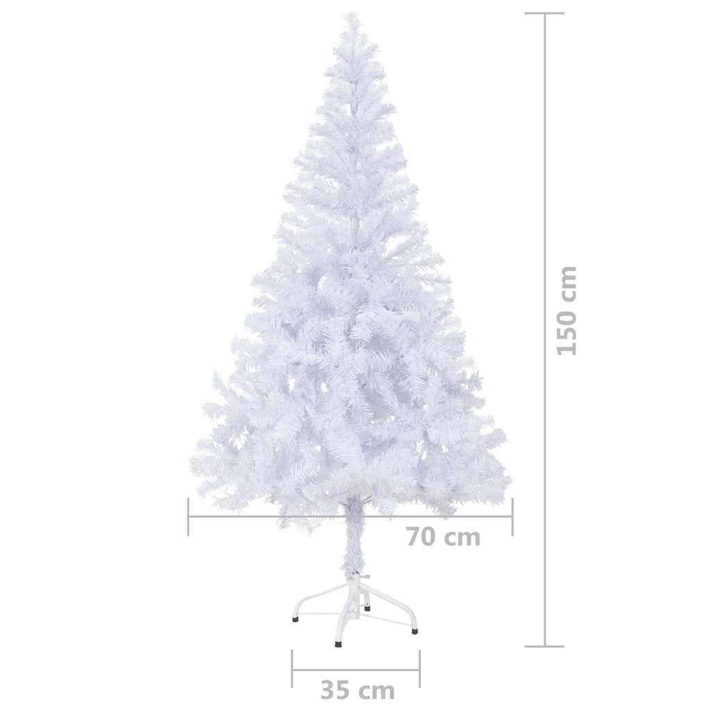 ComfortXL - Sapin de Noël artificiel blanc 150 cm pré-éclairé avec décorations – ComfortXL Outdoor Living - Image 10