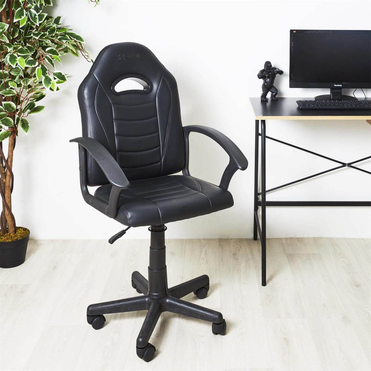 ALTOBUY - Fauteuil de Bureau sur Roulettes Simili Cuir Noir - SCORP - Image 2
