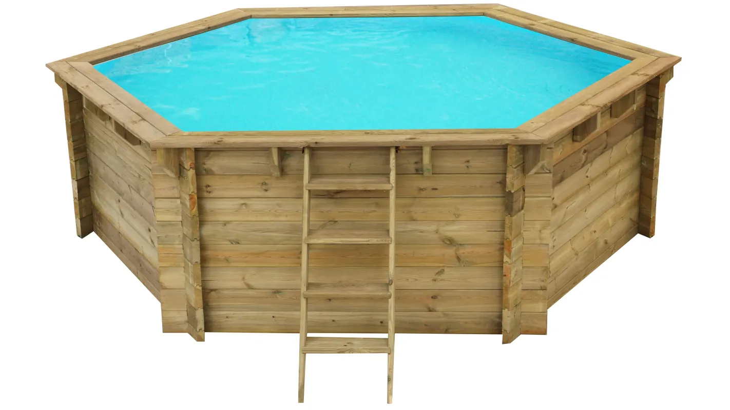 Altanka - Piscine en bois 3,55x4,09 - H.1,17 m - avec filtration et coffre - BAS732OSP+SZA7 - Imagen 3