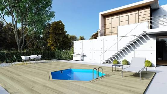 Altanka - Piscine en bois 3,55x4,09 - H.1,17 m - avec filtration et coffre - BAS732OSP+SZA7 - Imagen 2