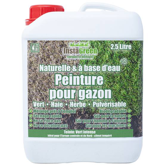 InstaGreen Premium peinture pour haies et gazon 2,5 litres - prête à l'emploi contre le jaunissem. du gazon - à base d'eau vaporisable biodégradable
