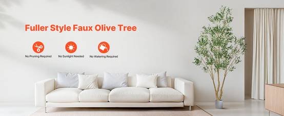 VEVOR Arbre Artificiel Plante Artificielle Faux Olivier 2,4 m Déco d'Intérieur - Image 9