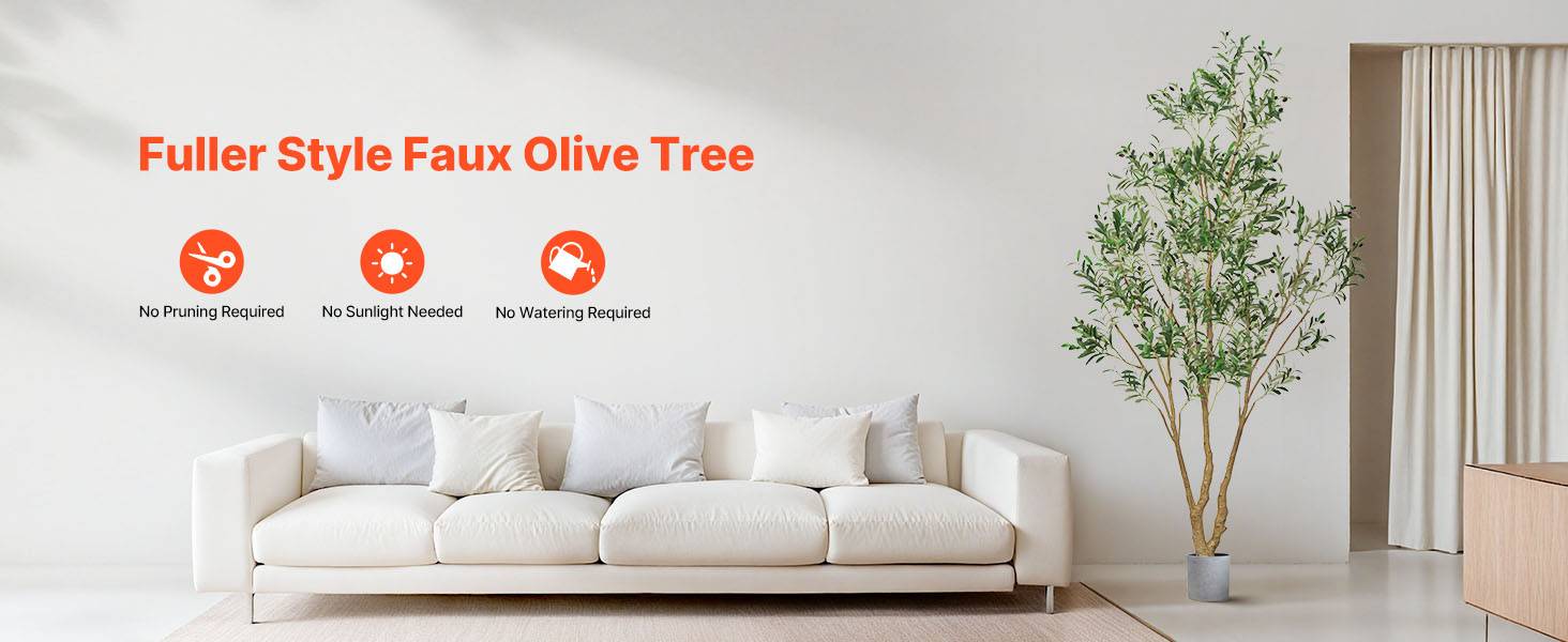 VEVOR Arbre Artificiel Plante Artificielle Faux Olivier 2,4 m Déco d'Intérieur - Image 9