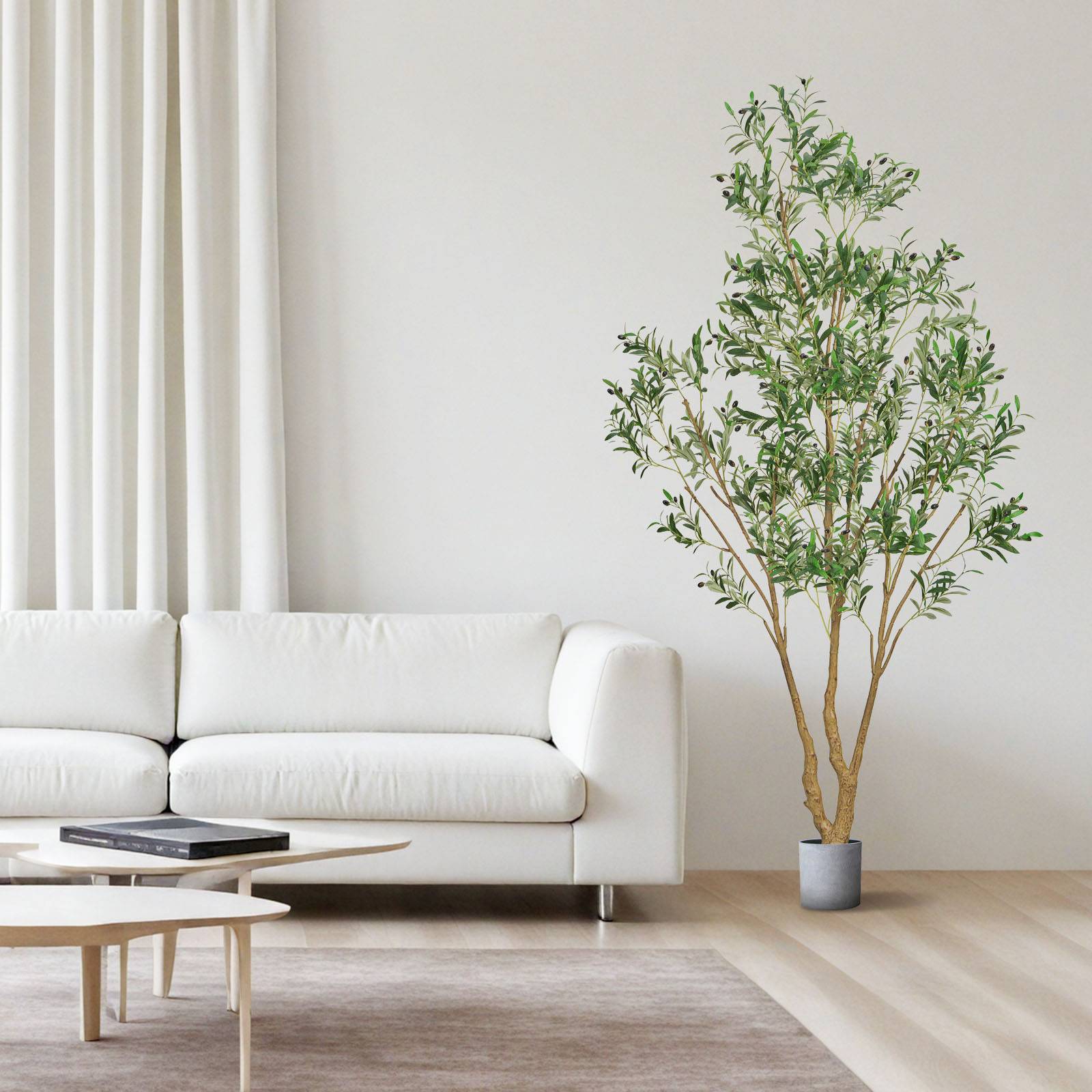 VEVOR Arbre Artificiel Plante Artificielle Faux Olivier 2,4 m Déco d'Intérieur - Image 8