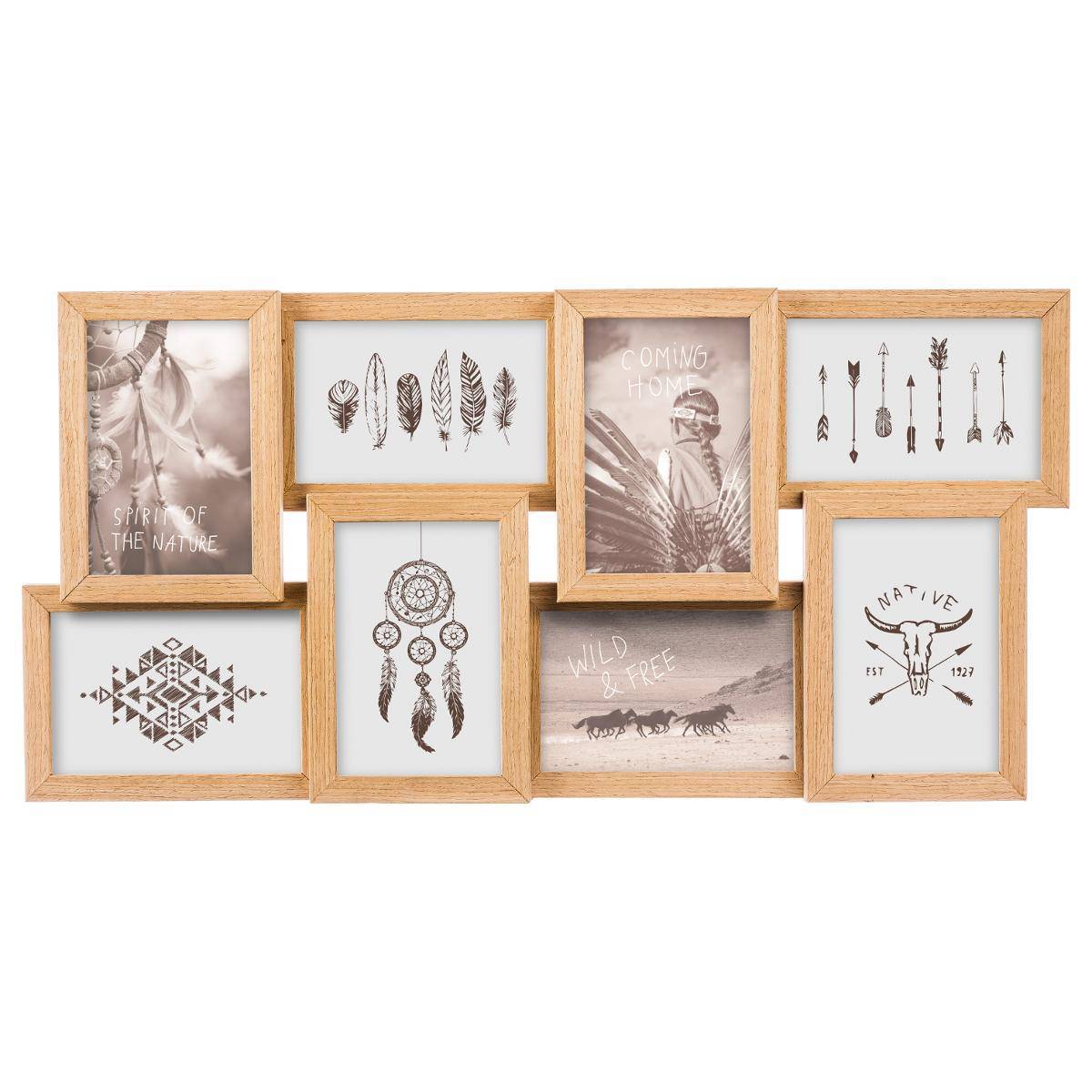 Atmosphera - Pêle-mêle "Mia" en bois 8 photos 10x15 cm - Atmosphera Créateur d'intérieur - Image 1