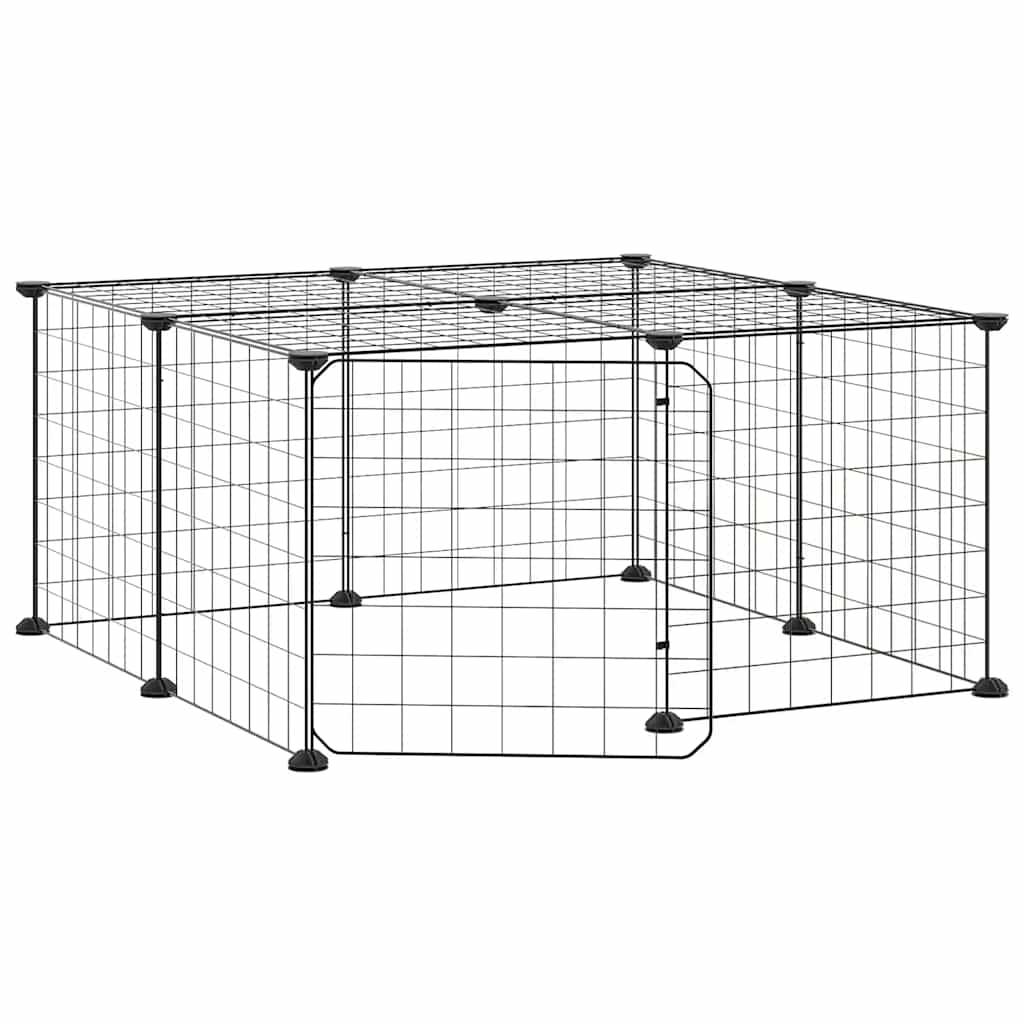 Vidaxl - Cage animaux de compagnie à 12 panneaux et porte Noir 70x70x35 cm vidaXL 3114051 - Imagen 2