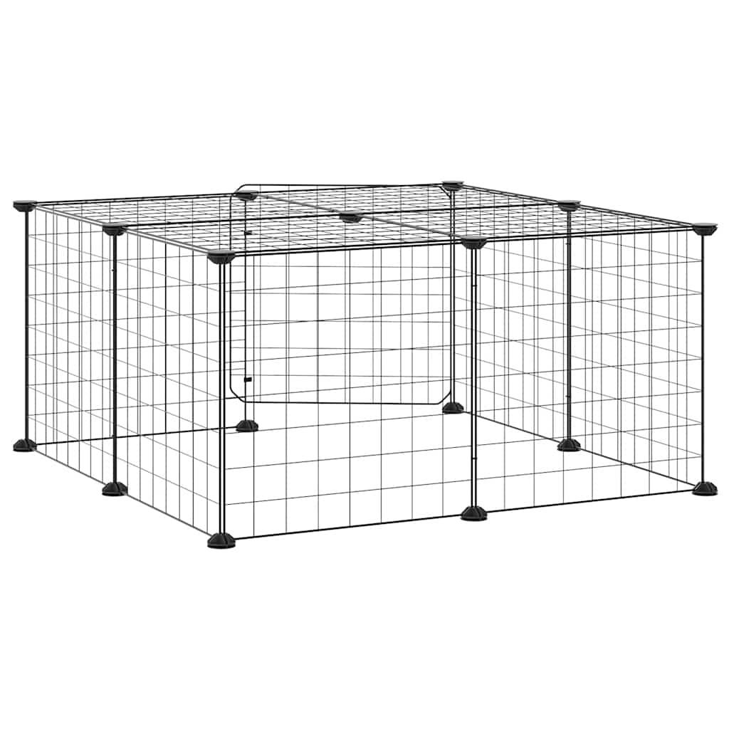 Vidaxl - Cage animaux de compagnie à 12 panneaux et porte Noir 70x70x35 cm vidaXL 3114051 - Imagen 7