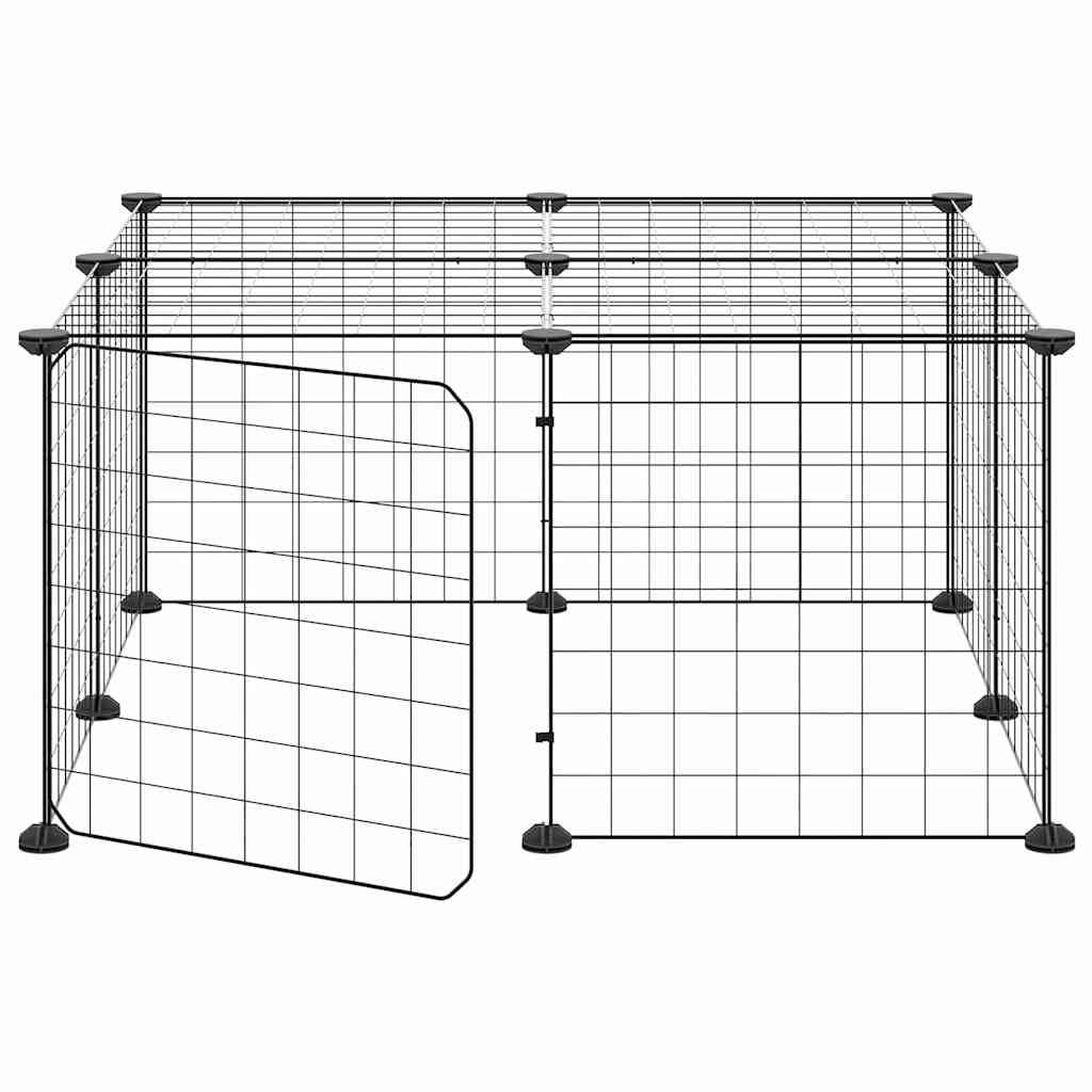 Vidaxl - Cage animaux de compagnie à 12 panneaux et porte Noir 70x70x35 cm vidaXL 3114051 - Imagen 5