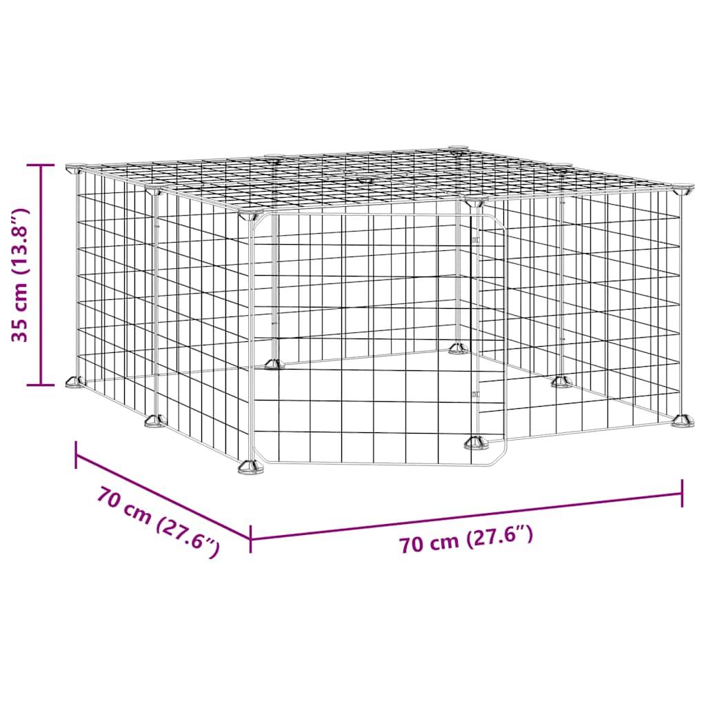 Vidaxl - Cage animaux de compagnie à 12 panneaux et porte Noir 70x70x35 cm vidaXL 3114051 - Imagen 3