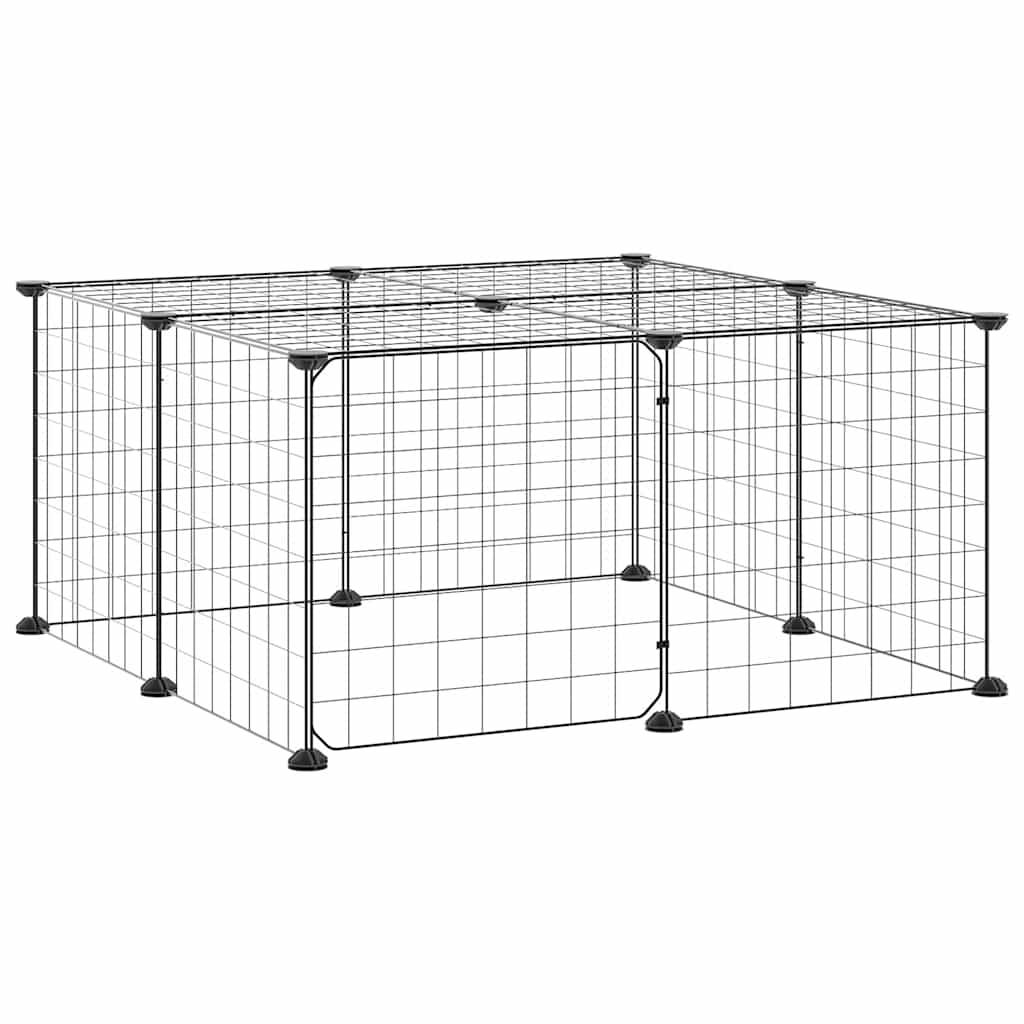 Vidaxl - Cage animaux de compagnie à 12 panneaux et porte Noir 70x70x35 cm vidaXL 3114051 - Imagen 8