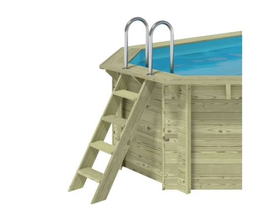 Altanka - Piscine hors sol en bois NEMO 5.79 x 3.49 - H.1.45 m, bleu pâle, cadre en métal - sans dalle - BAS7304OSPU - ALTANKA - Image 9