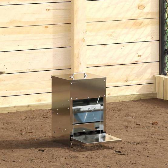 ComfortXL - Distributeur Automatique Pédale Galva Poule 4kg Argent - ComfortXL Outdoor Living - Image 1