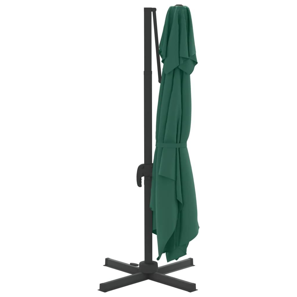 Helloshop26 - Parasol meuble de jardin cantilever à double toit 300 x 300 cm vert - Imagen 4