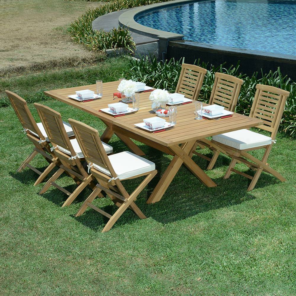 Salon de jardin teck massif Manabo, 6 chaises - TECK'Attitude - Imagen 2
