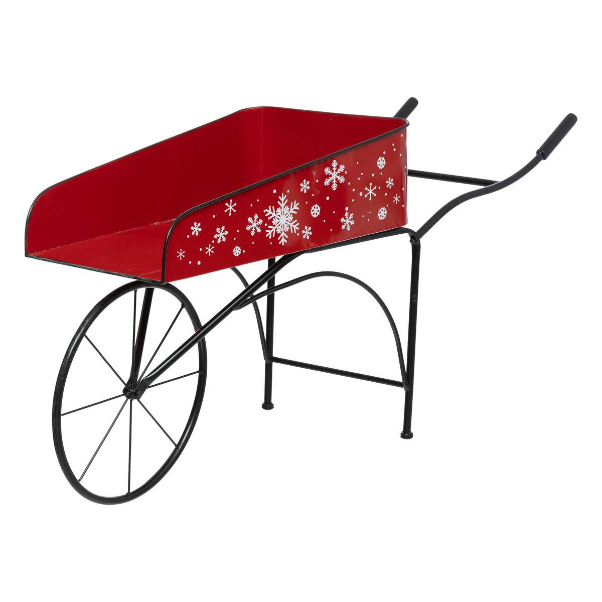 Fééric Lights & Christmas - Déco de Noël Brouette en Métal Rouge L 100 cm