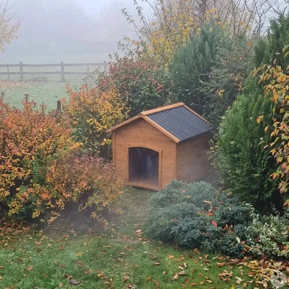 Niche en bois chalet pour chien - Taille XL - Toit PVC - Image 5