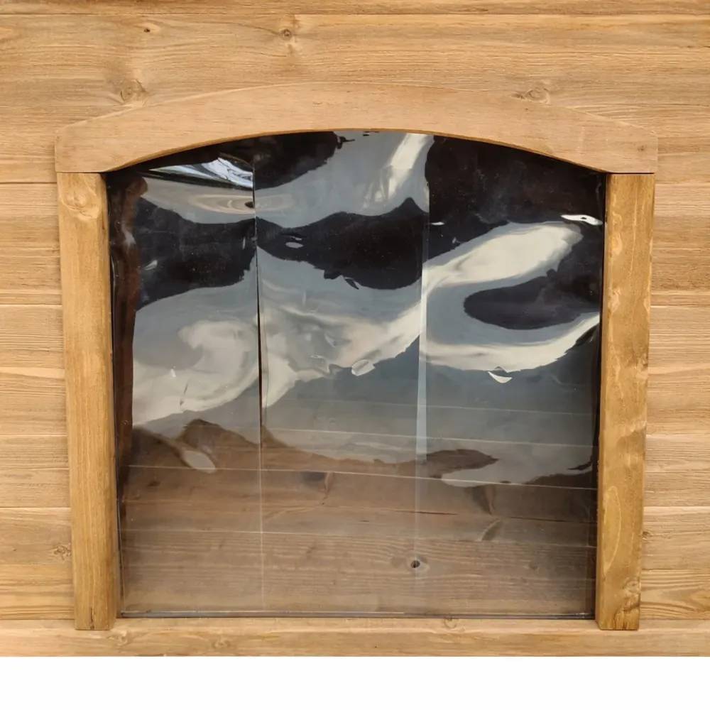 Niche en bois chalet pour chien - Taille XL - Toit PVC - Image 9