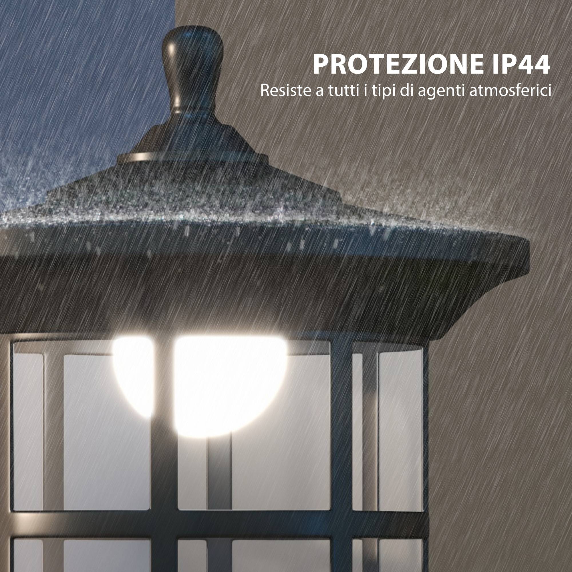 Lot de 2 lampadaires solaires avec autonomie de 6 heures et ancrage au sol, acier inoxydable et ABS, 23,5 x 23,5 x 184 cm, noir - Image 8