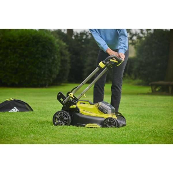 Ryobi - RYOBI - Tondeuse poussée 18V Brushless - Ø coupe 40 cm - ramassage et mulching - batterie 5,0 Ah & chargeur 2,0 A - RY18LMX40C - Image 4