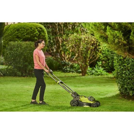 Ryobi - RYOBI - Tondeuse poussée 18V Brushless - Ø coupe 40 cm - ramassage et mulching - batterie 5,0 Ah & chargeur 2,0 A - RY18LMX40C - Image 5