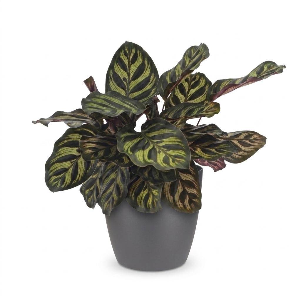 Calathea Makoyana - Plante Paon - Pot de 12cm - Hauteur 25cm - 1 plante - Gris - Plantes d'intérieur - Image 2