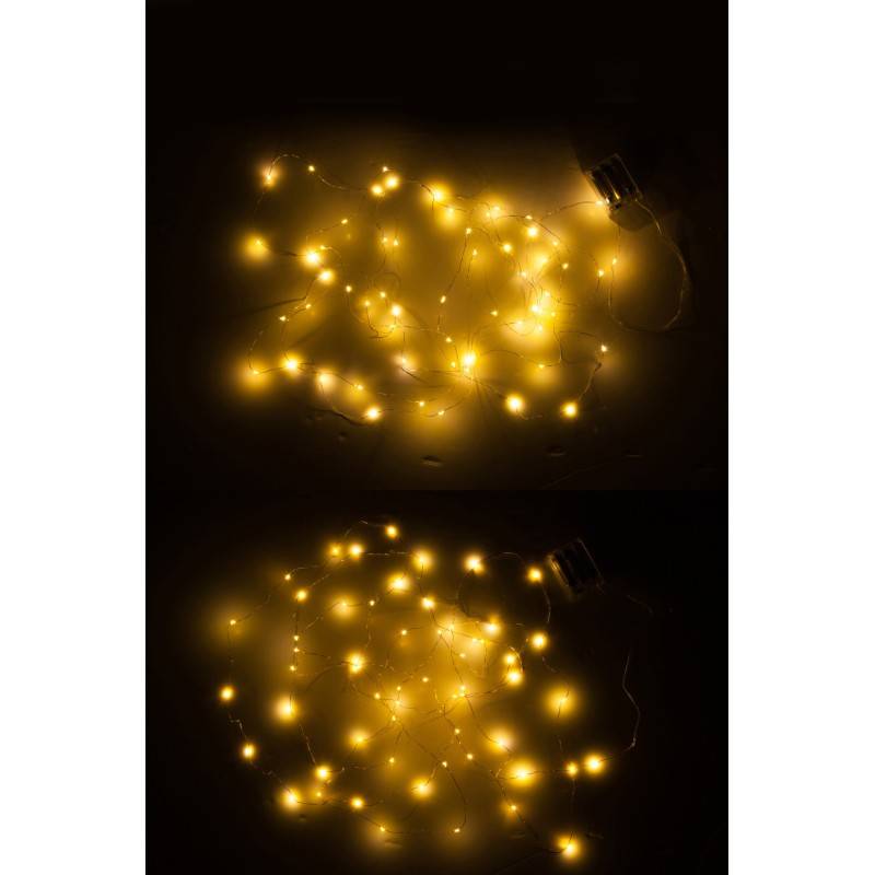 Set de 2 guirlandes lumineuses en plastique blanc et doré 8.5x7.5x2.5 cm - J-Line - Image 3