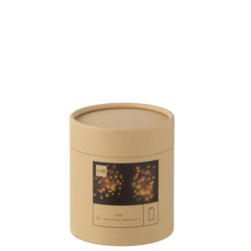 Set de 2 guirlandes lumineuses en plastique blanc et doré 8.5x7.5x2.5 cm - J-Line - Image 2
