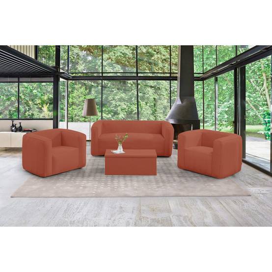 Table coffre Terracotta - Ouverture sur le dessus - Intérieur et extérieur - Couleur Terracotta - Image 4