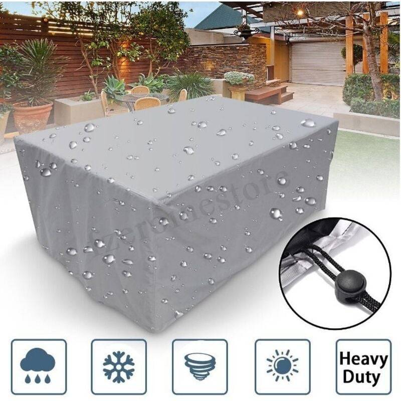 IntiMeg - Housse Salon De Jardin Carre 210d,100x100x85cm Housse De Meuble De Jardin Impermeable Housse Pour Table De Patio Rectangulaire Résistant IntiMeg - Image 1