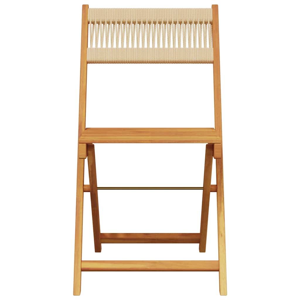 Vidaxl - Ensemble de bistro 3 pcs-Salons de jardin beige polypropylène et bois massif 940607 - Image 4