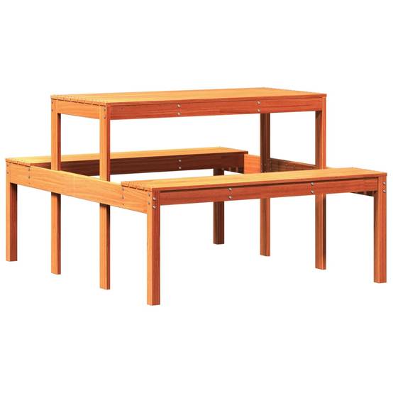 Table de pique-nique bois pin massif cire marron 110 x 134 x 75 cm - PANGIVO - Image 2