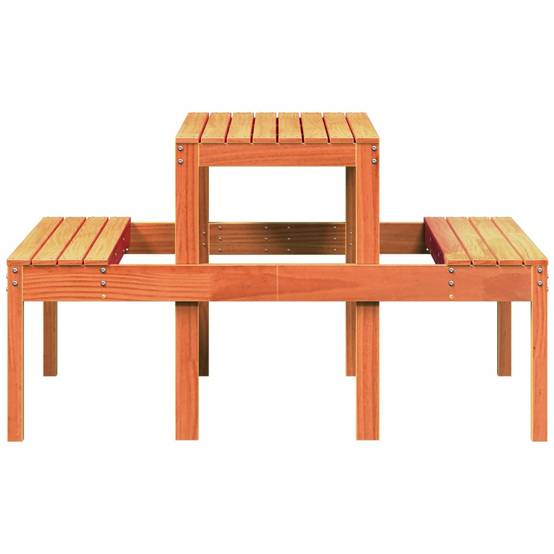 Table de pique-nique bois pin massif cire marron 110 x 134 x 75 cm - PANGIVO - Image 5