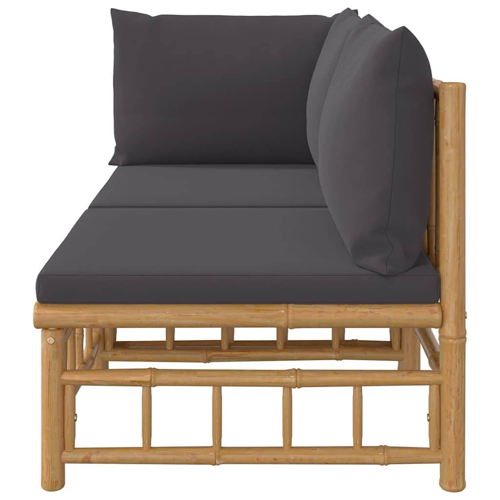 Vidaxl - Salon de jardin 2 pcs avec coussins gris foncé bambou vidaXL 362306 - Imagen 5