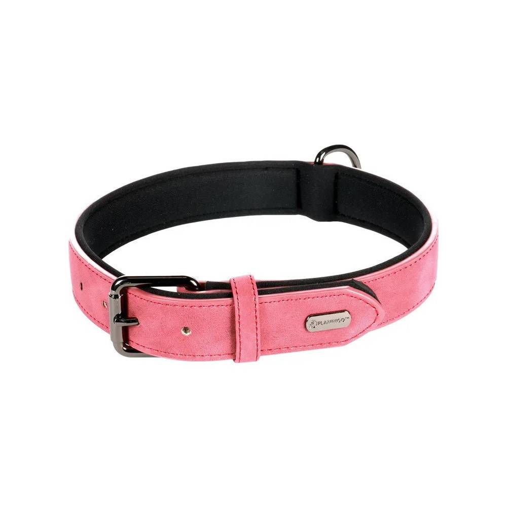 Collier taille XL 47-57 cm en simili cuir et néoprène  DELU, couleur rouge pour chien. - Imagen 2